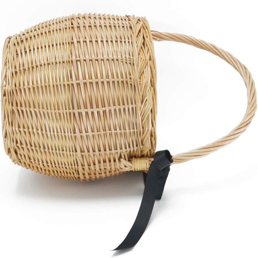 Womens Wicker Straw Rattan Bag Handmade Small Multi-Use Shoulder Beach Tote - Picture 3 of 7